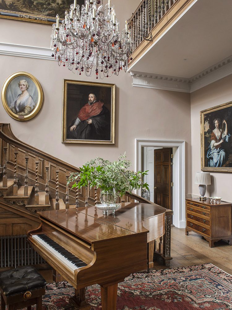 The grand staircase at Goodnestone Park. Interior design & styling by Rowan Plowden Design.